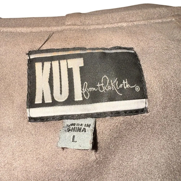 Kut From‎ The Kloth Sz L Faux Suede Jacket Boho Western Neutral Lightweight - Picture 3 of 12